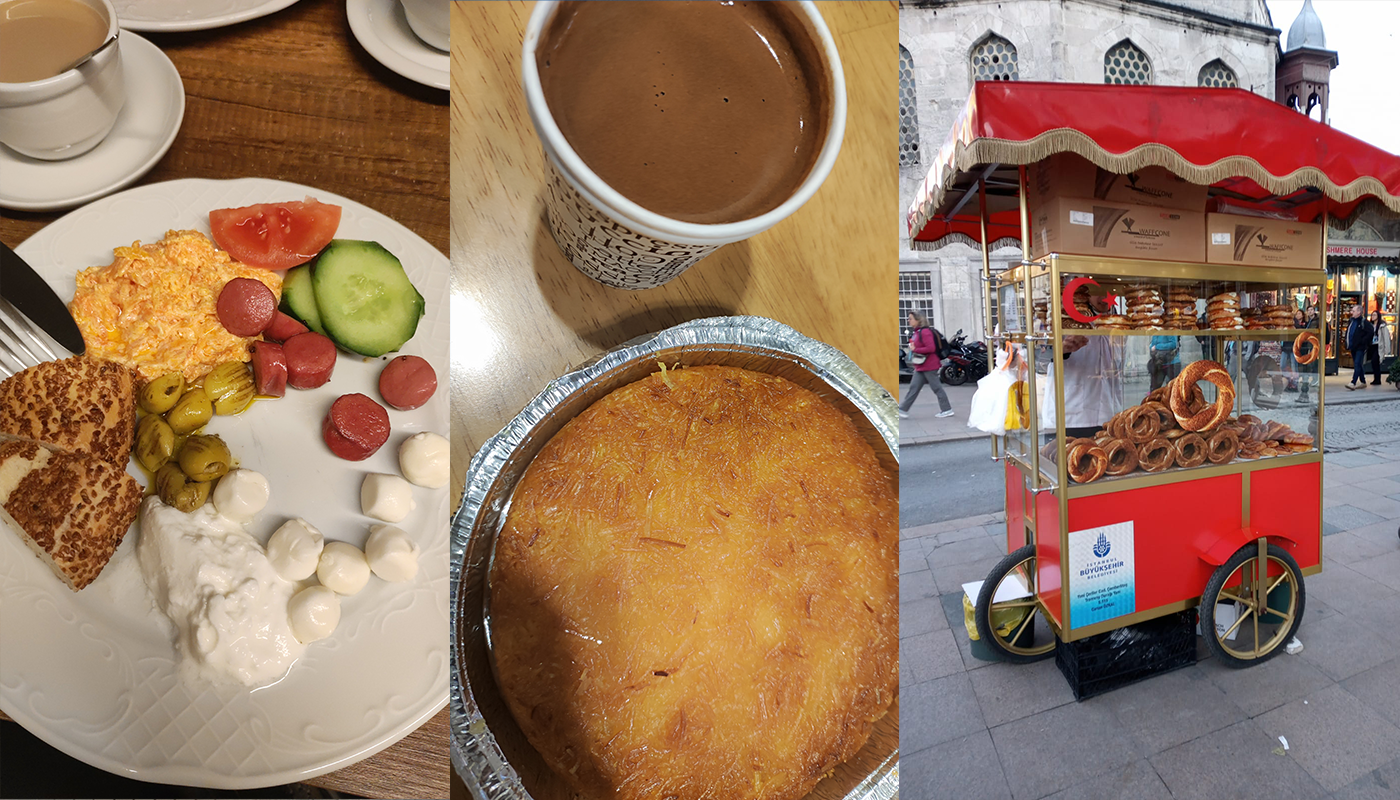 turkish food, comida turca, simit, turkish breakfast, turkish coffee, urismo accesible, wheelchair traveler in istanbul, sin barreras